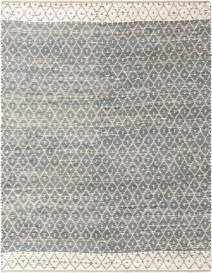 Detail image of 8' x 8' Hand Woven Chindi Trellis Square Rug