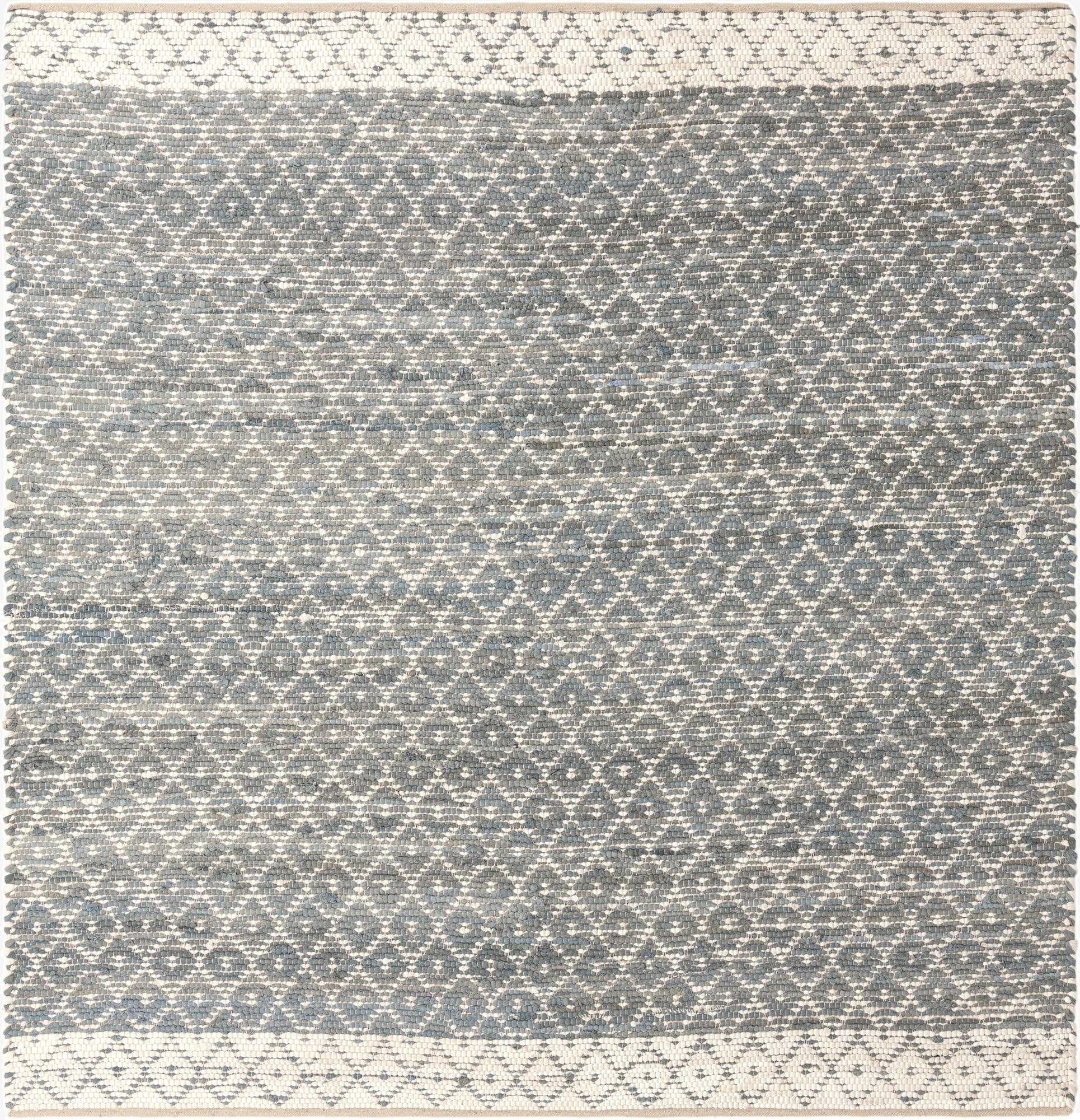 8' x 8'  Hand Woven Chindi Trellis Square Rug