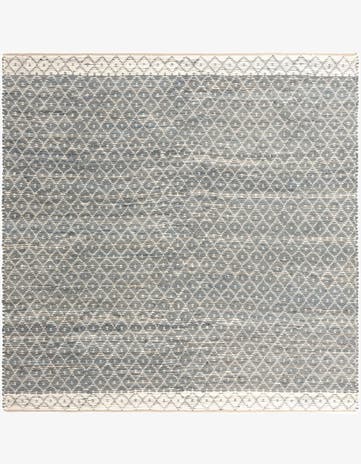 Gray Hand Woven Chindi Trellis Square Rug