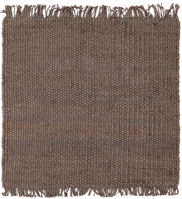 Detail image of 5' 1 x 5' 1 Hand Woven Chunky Jute Square Rug