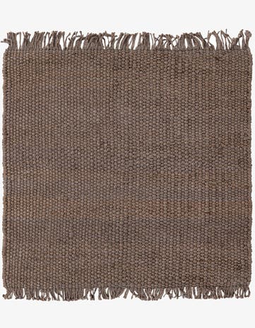 Gray Hand Woven Chunky Jute Square Rug