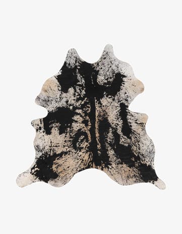 7' x 7' 4 Cowhide & Leather Square Rug