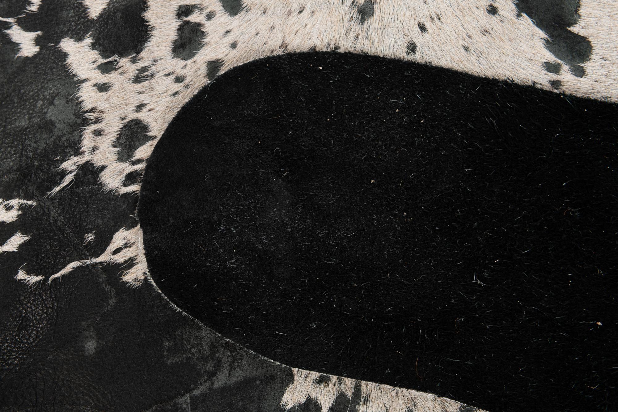 7' 3 x 7' 4 Cowhide Leather Square Rug
