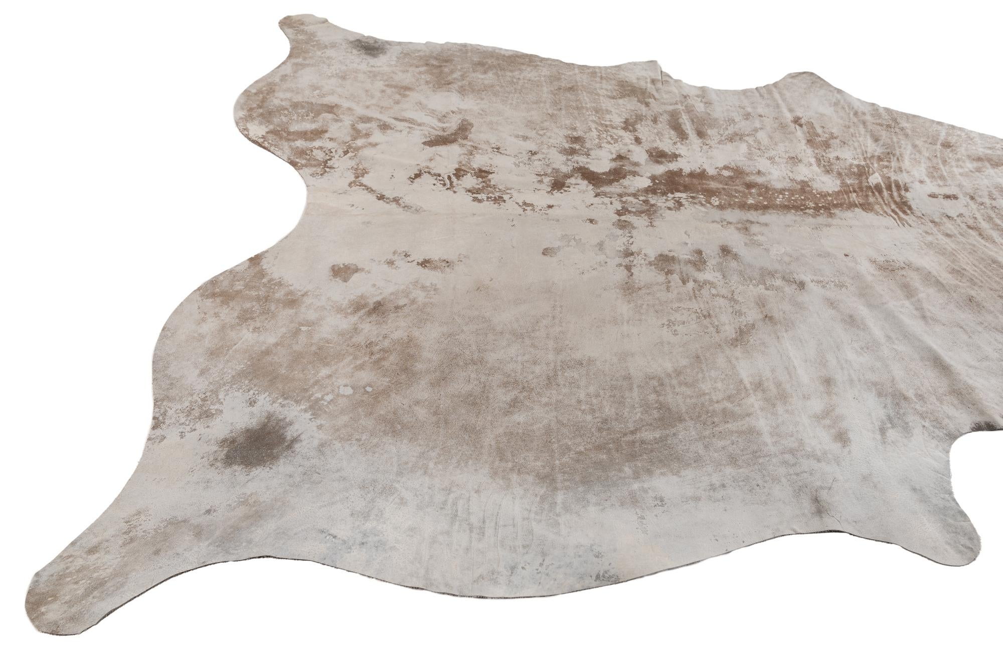 6' 10 x 7' 4 Cowhide Leather Square Rug