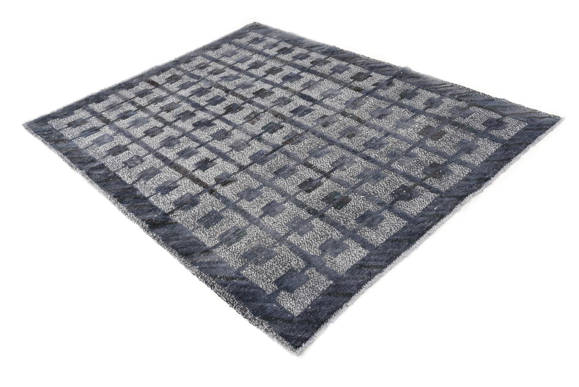 5' 1 x 6' 7 Hand Knotted Darya Wool Square Rug
