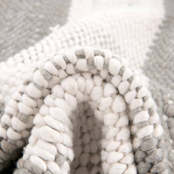 Detail image of 7' 10 x 7' 10 Easy-Clean Eco Plaid Washable Indoor / Outdoor Square Rug