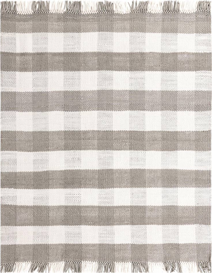 Detail image of 7' 10 x 7' 10 Easy-Clean Eco Plaid Washable Indoor / Outdoor Square Rug