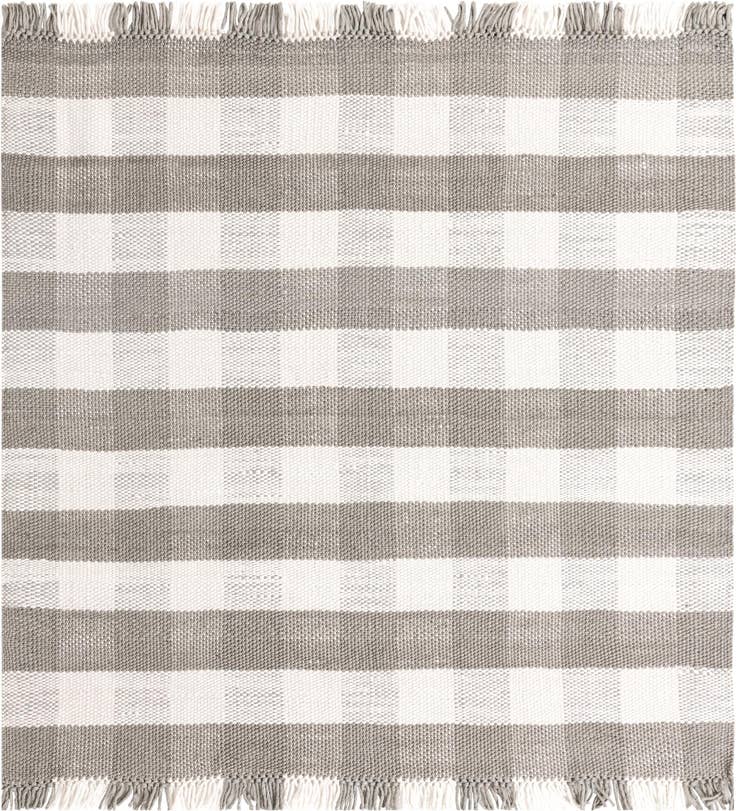 Detail image of 7' 10 x 7' 10 Easy-Clean Eco Plaid Washable Indoor / Outdoor Square Rug