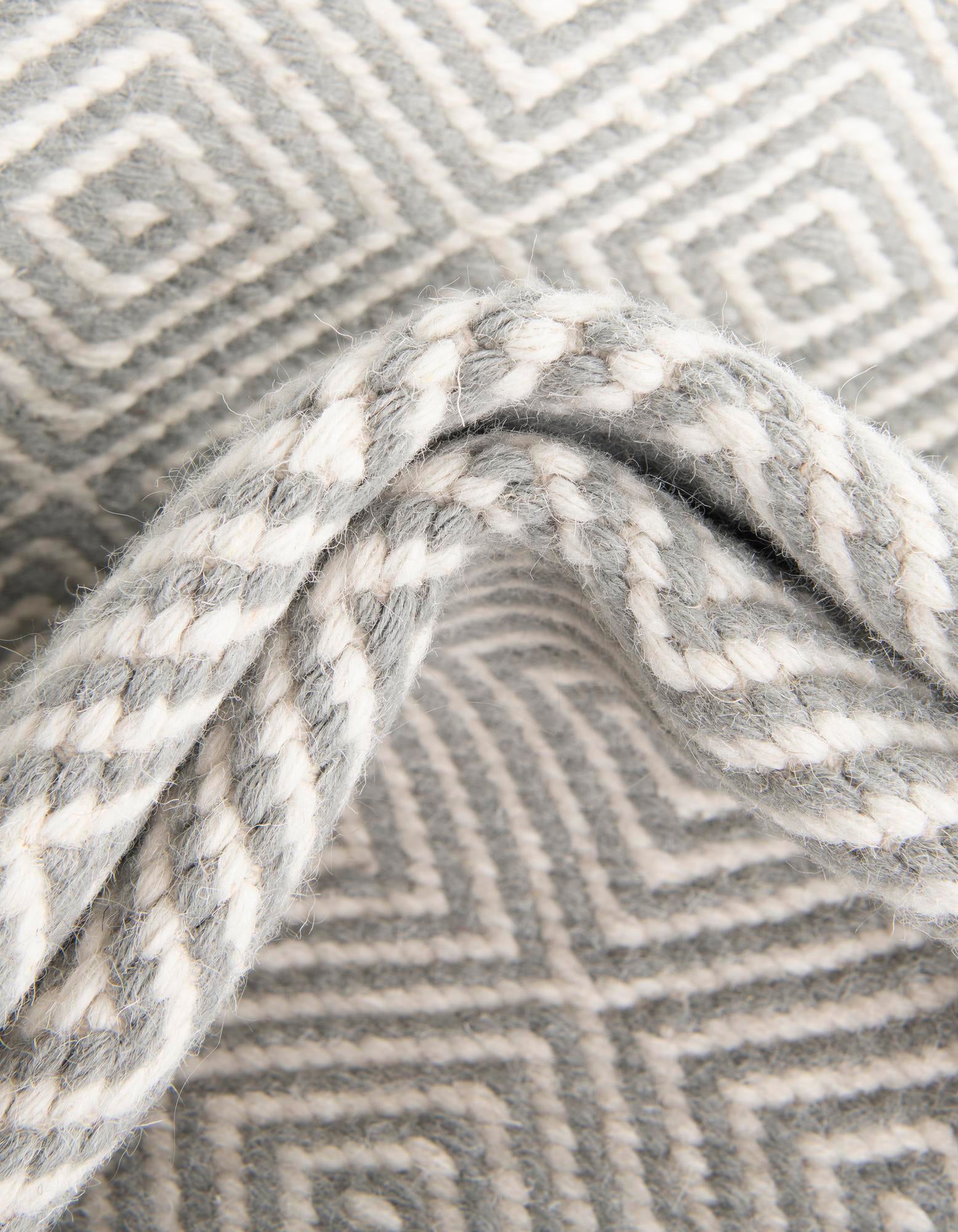 10' x 10' Hand Woven Geo Trellis Flatweave Square Rug