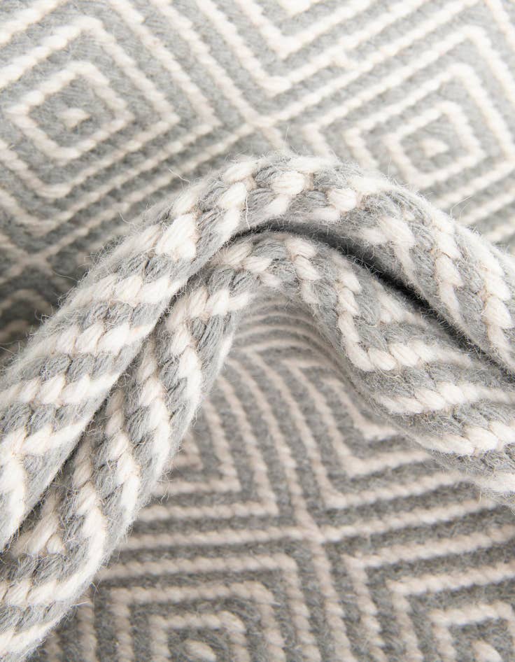 Detail image of 10' x 10' Hand Woven Geo Trellis Flatweave Square Rug