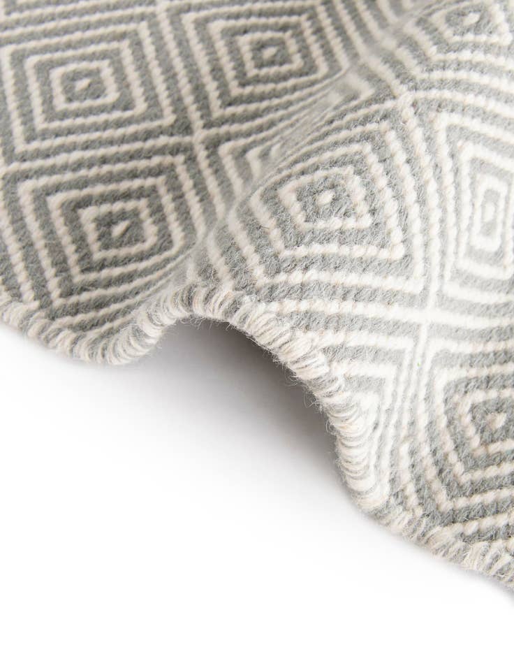 Detail image of 12' x 12' Hand Woven Geo Trellis Flatweave Square Rug