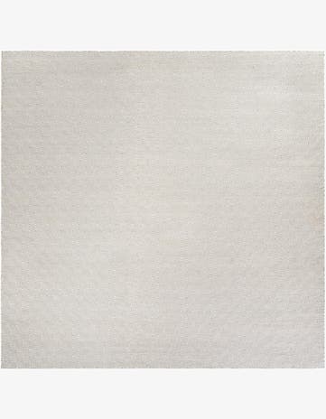 Gray Hand Woven Geo Trellis Flatweave Square Rug