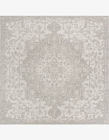 Gray Easy-Clean Jill Zarin Dubai Indoor / Outdoor Square Rug