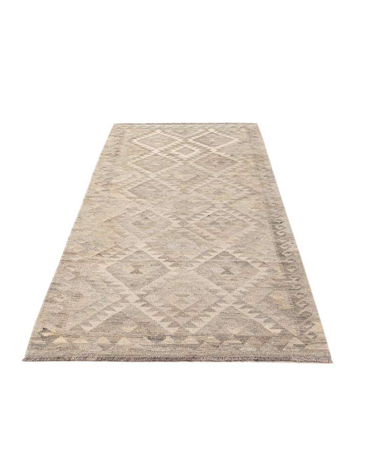 3' 3 x 9' 7 Hand Woven Kilim Maymana Wool Square Rug