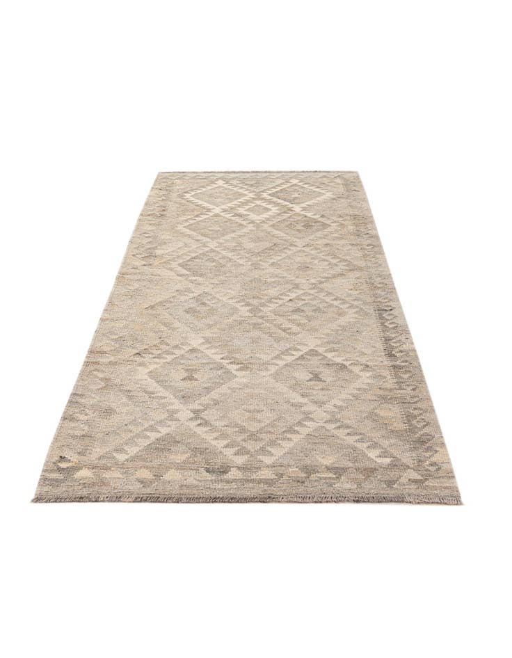 Detail image of 3' 3 x 9' 7 Hand Woven Kilim Maymana Wool Square Rug