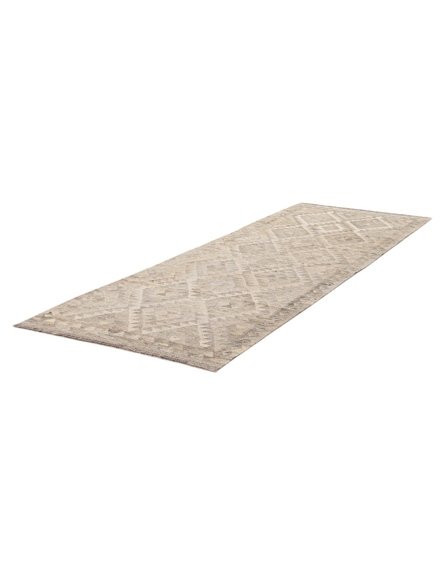3' 3 x 9' 7 Hand Woven Kilim Maymana Wool Square Rug