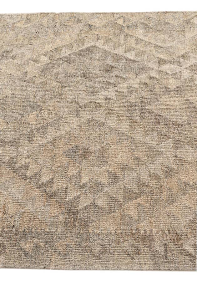 Detail image of 3' 3 x 9' 7 Hand Woven Kilim Maymana Wool Square Rug