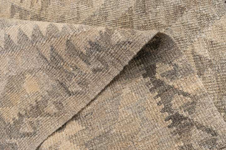 3' 3 x 9' 7 Hand Woven Kilim Maymana Wool Square Rug