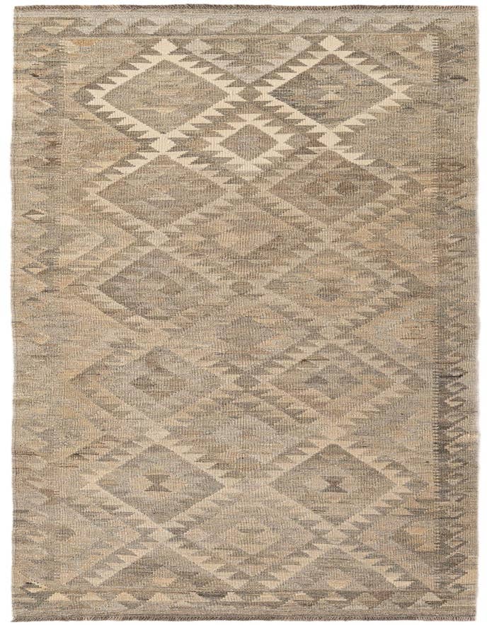 Detail image of 3' 3 x 9' 7 Hand Woven Kilim Maymana Wool Square Rug
