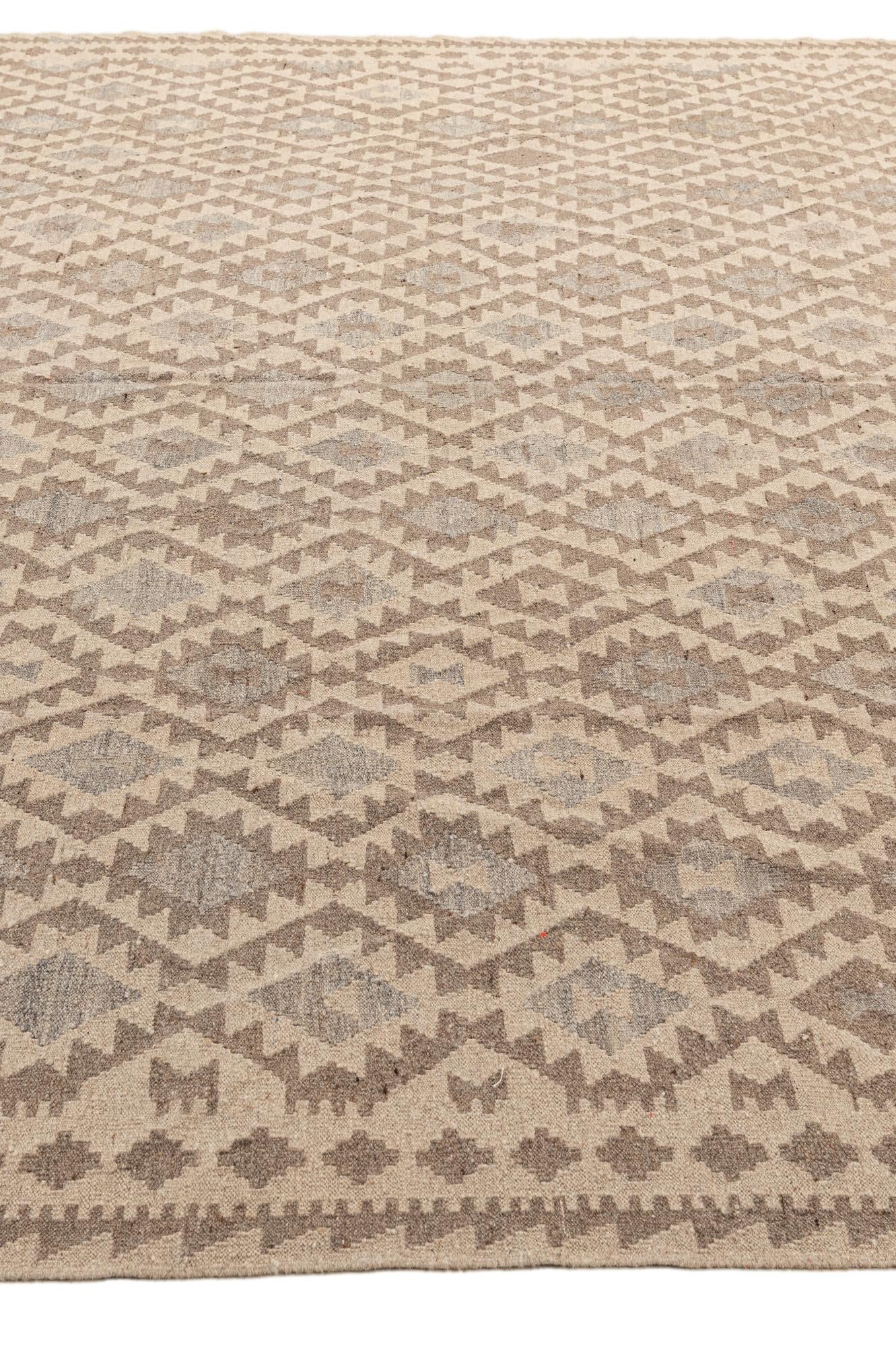 9' 10 x 10' 3 Hand Woven Kilim Maymana Wool Square Rug