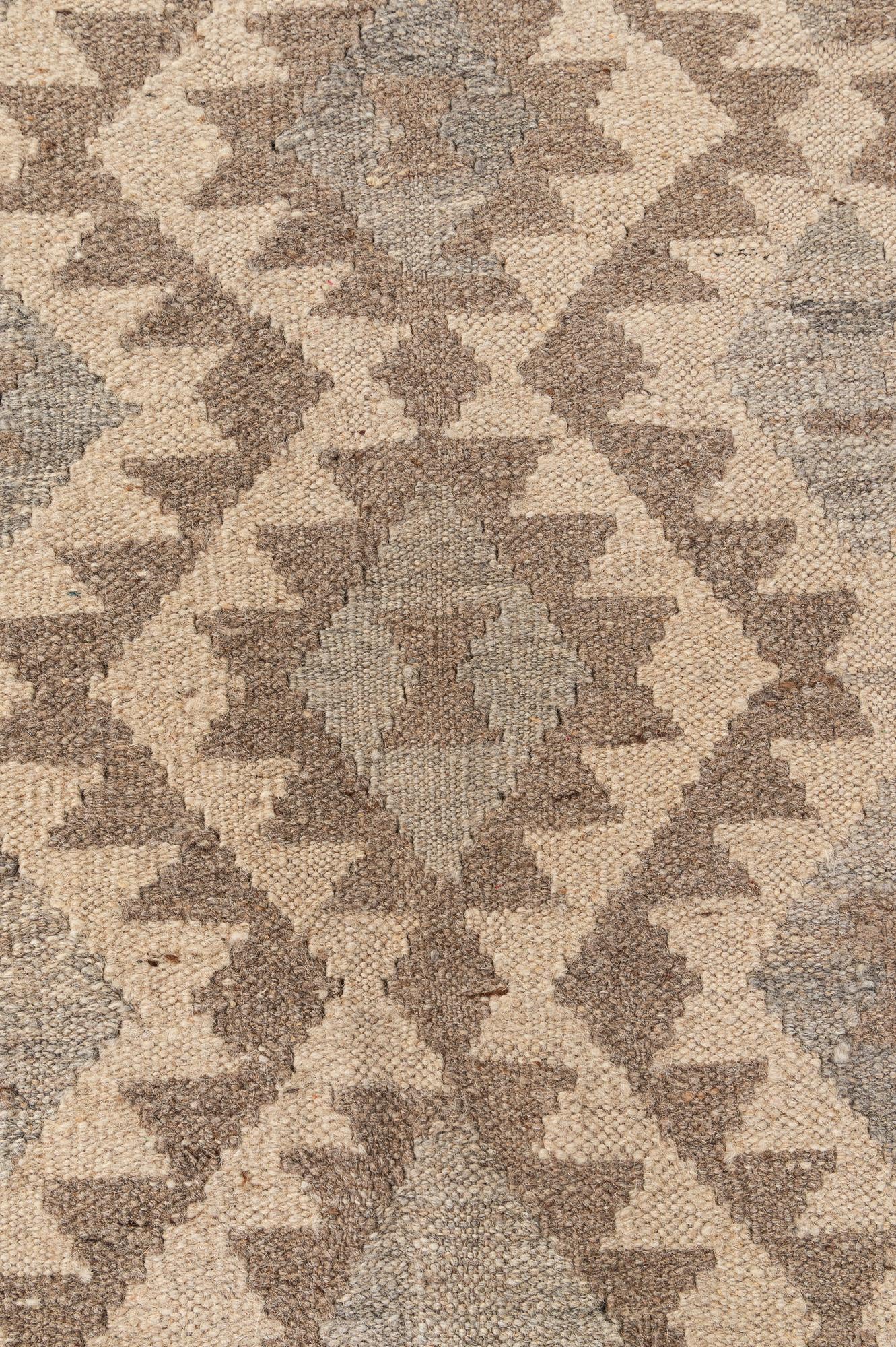 9' 10 x 10' 3 Hand Woven Kilim Maymana Wool Square Rug