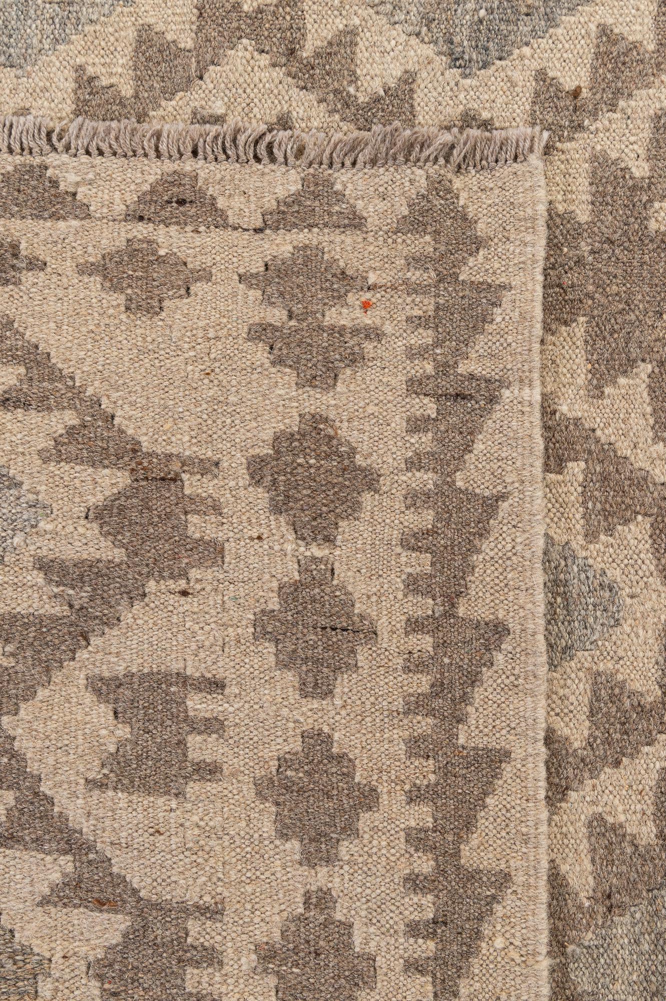 9' 10 x 10' 3 Hand Woven Kilim Maymana Wool Square Rug