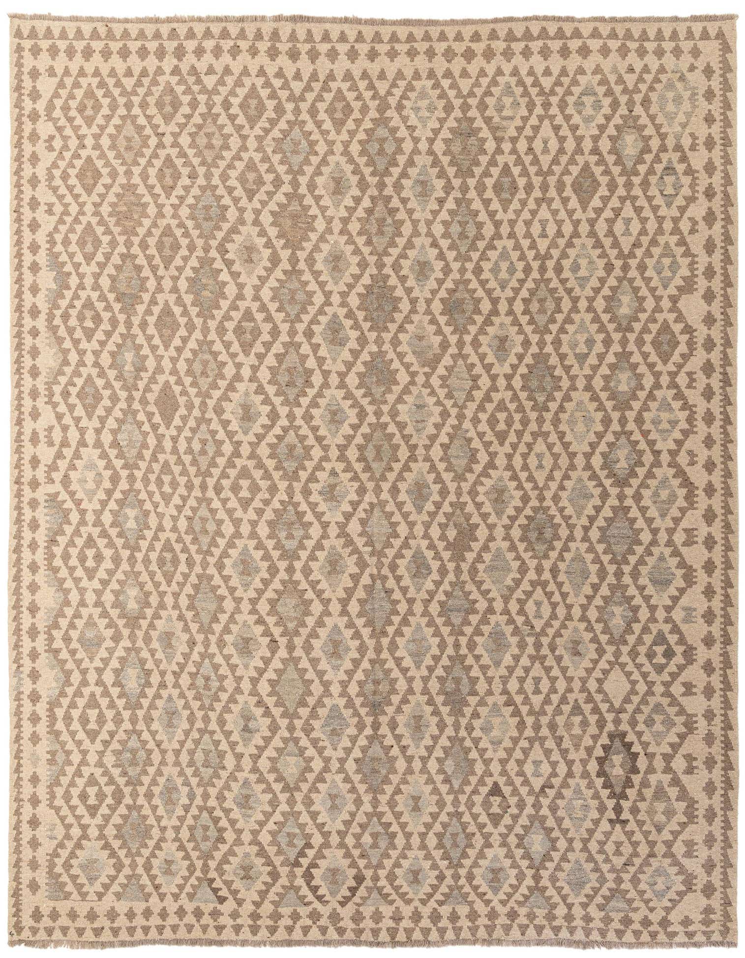 9' 10 x 10' 3 Hand Woven Kilim Maymana Wool Square Rug