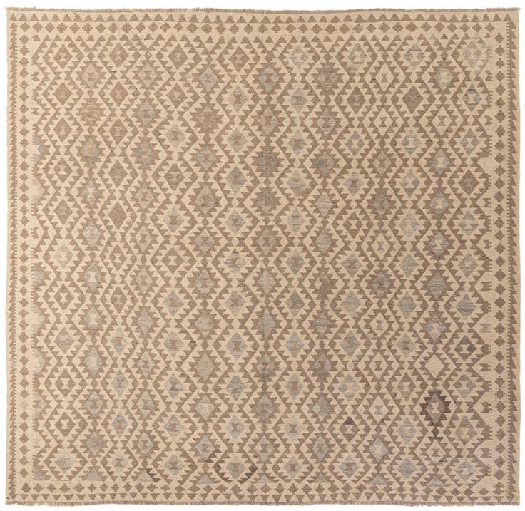 Detail image of 9' 10 x 10' 3 Hand Woven Kilim Maymana Wool Square Rug