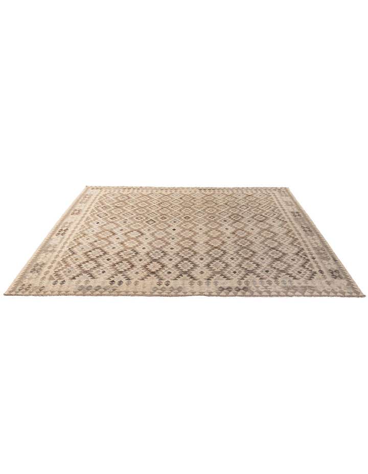 10' x 10' 4 Hand Woven Kilim Maymana Wool Square Rug