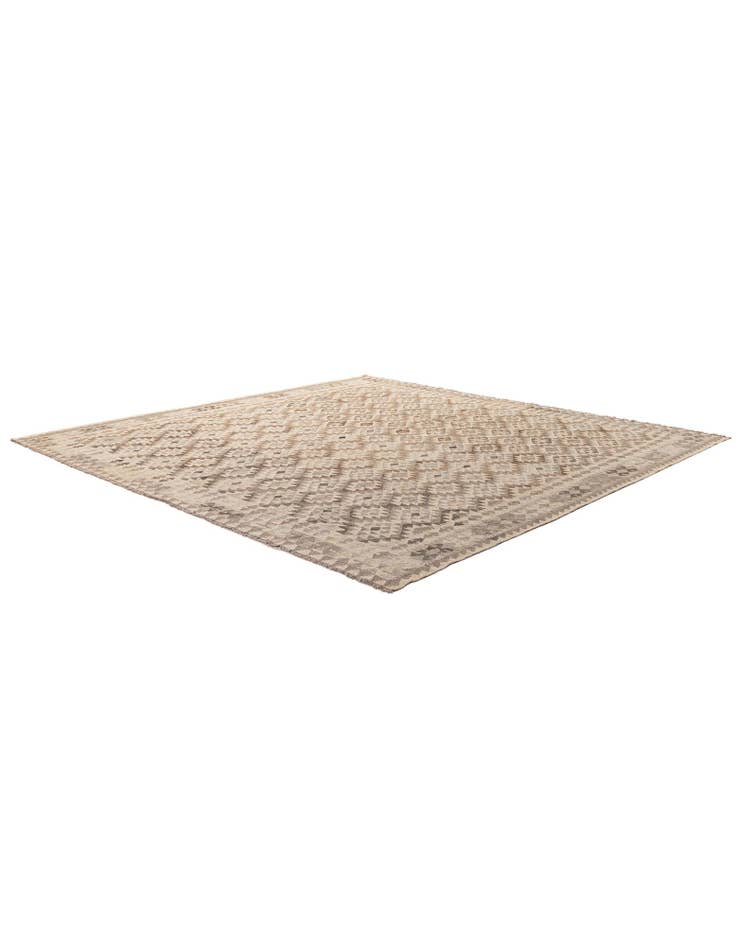 Detail image of 10' x 10' 4 Hand Woven Kilim Maymana Wool Square Rug