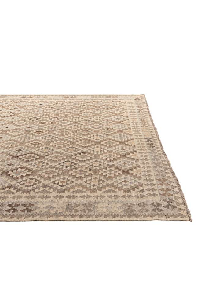 10' x 10' 4 Hand Woven Kilim Maymana Wool Square Rug