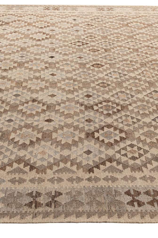 10' x 10' 4 Hand Woven Kilim Maymana Wool Square Rug