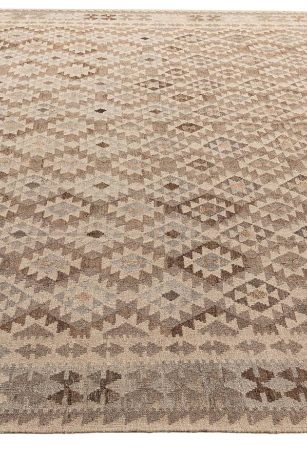Detail image of 10' x 10' 4 Hand Woven Kilim Maymana Wool Square Rug