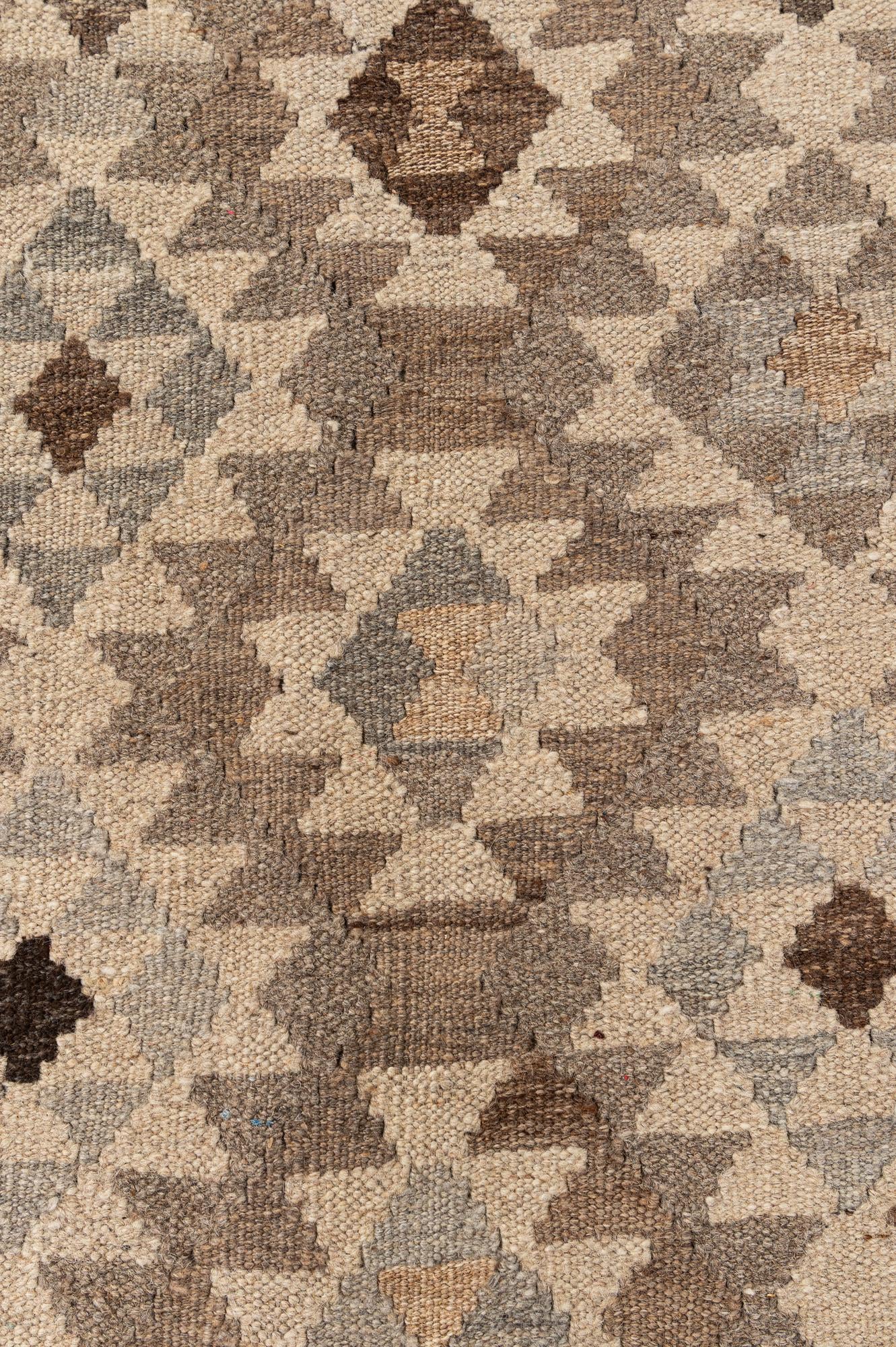 10' x 10' 4 Hand Woven Kilim Maymana Wool Square Rug
