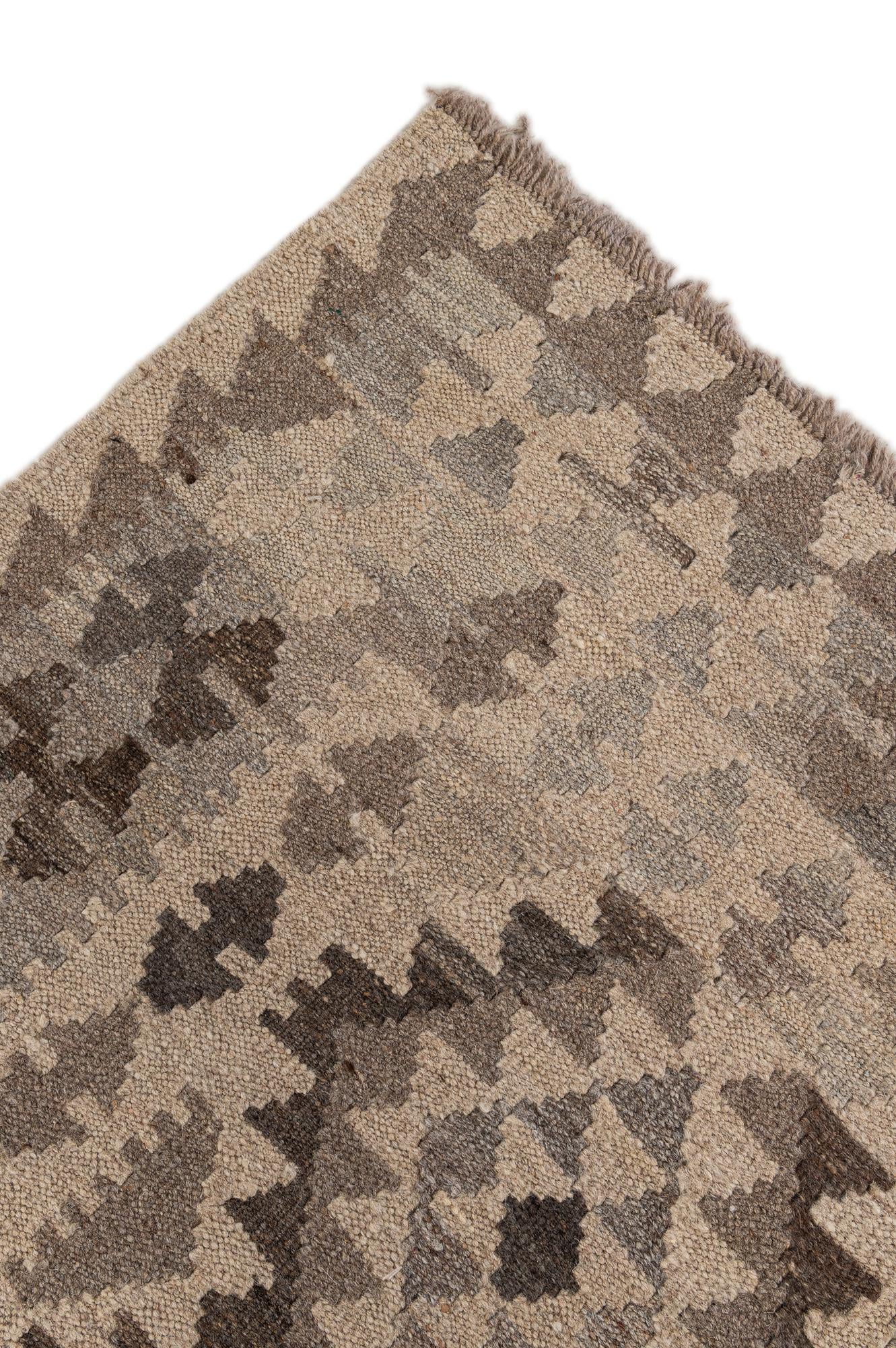 10' x 10' 4 Hand Woven Kilim Maymana Wool Square Rug