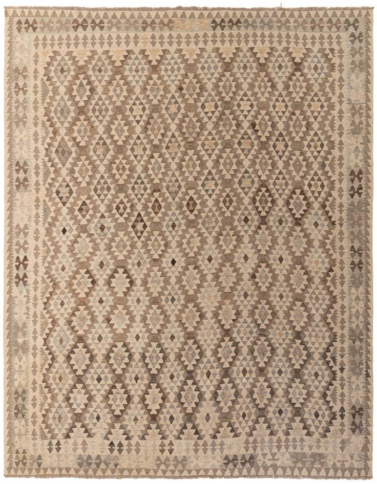 Detail image of 10' x 10' 4 Hand Woven Kilim Maymana Wool Square Rug