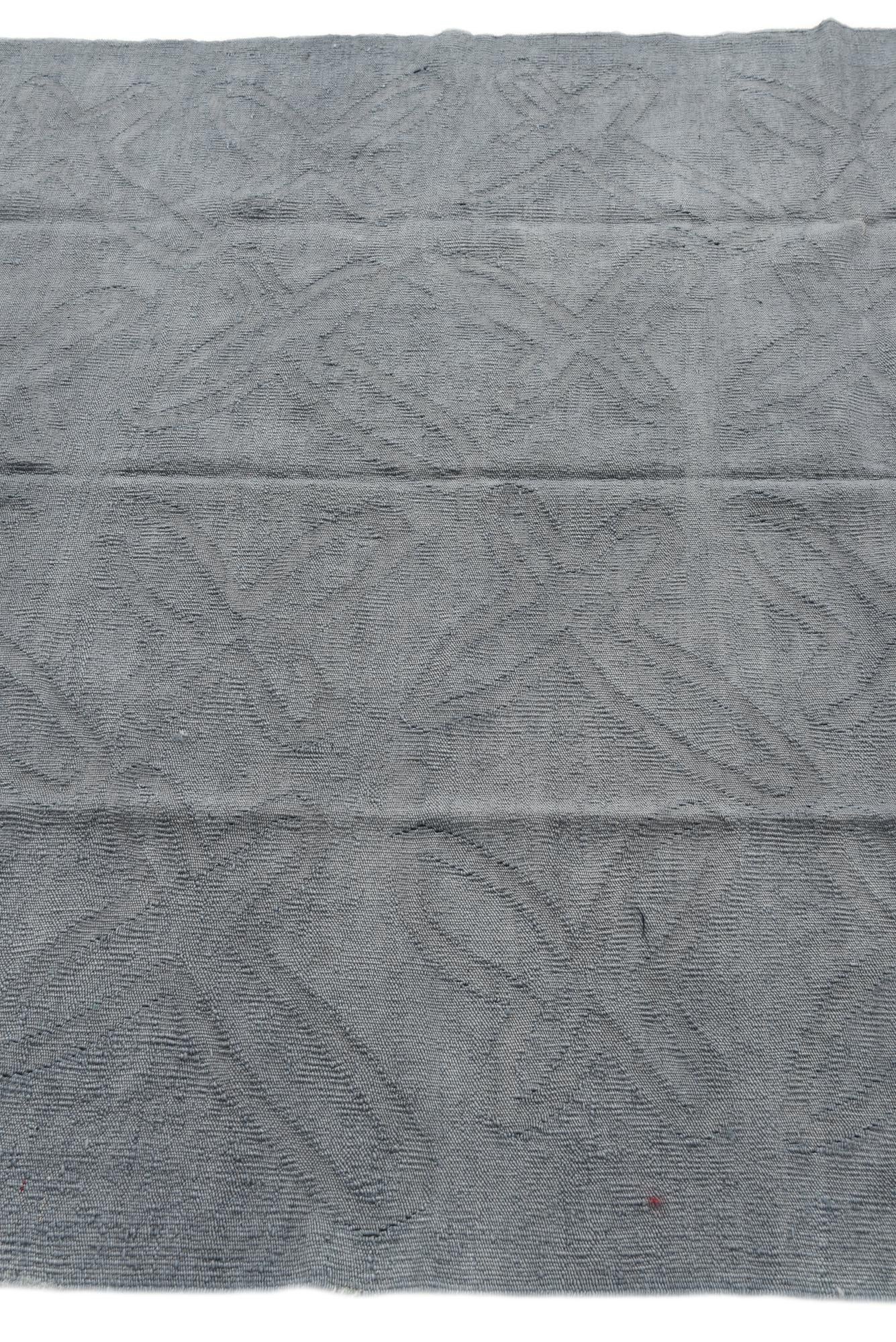 5' 3 x 6' 5 Hand Woven Kilim Modern Wool Square Rug