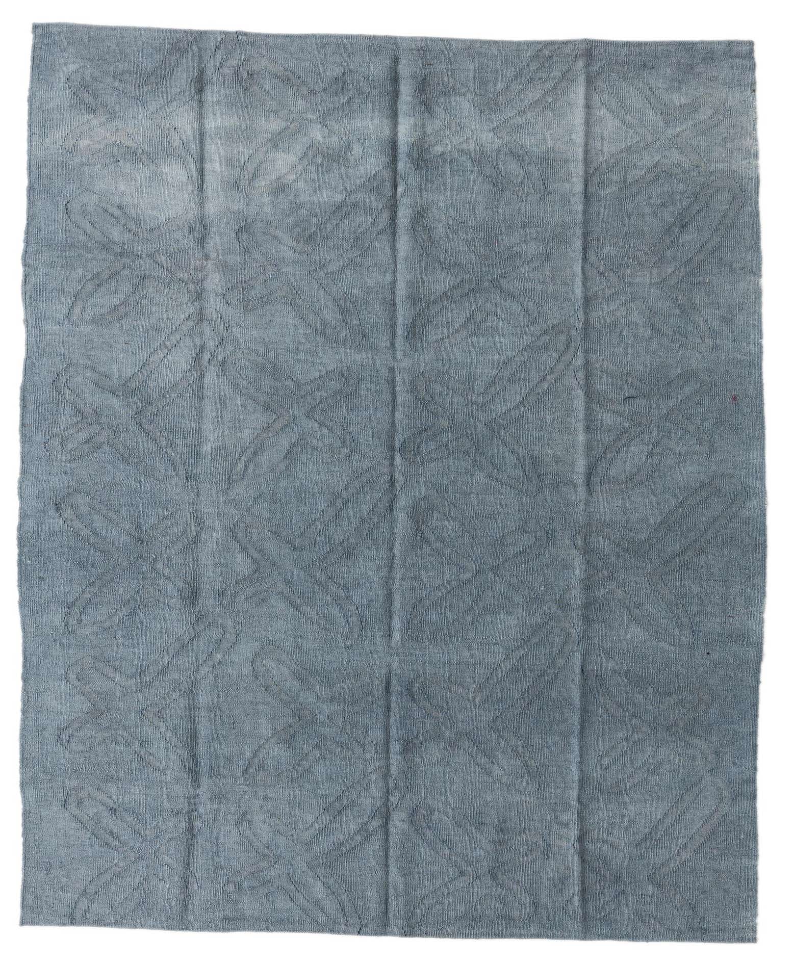 5' 3 x 6' 5 Hand Woven Kilim Modern Wool Square Rug