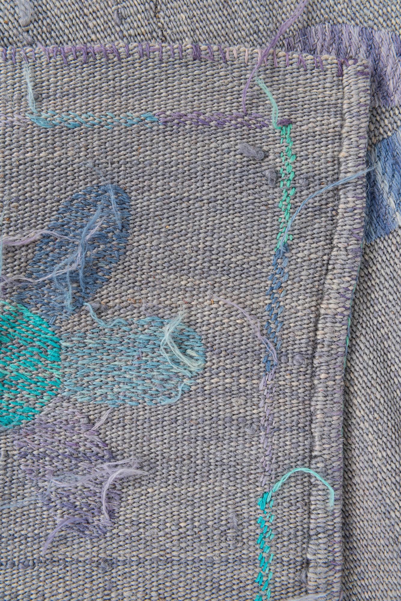 5' 4 x 5' 5 Hand Woven Kilim Suzani Wool Square Rug