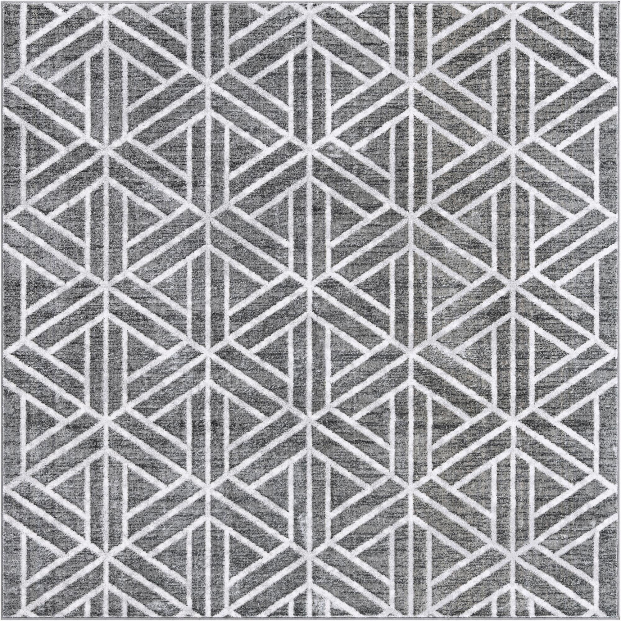 7' x 7' Lattice Trellis Square Rug