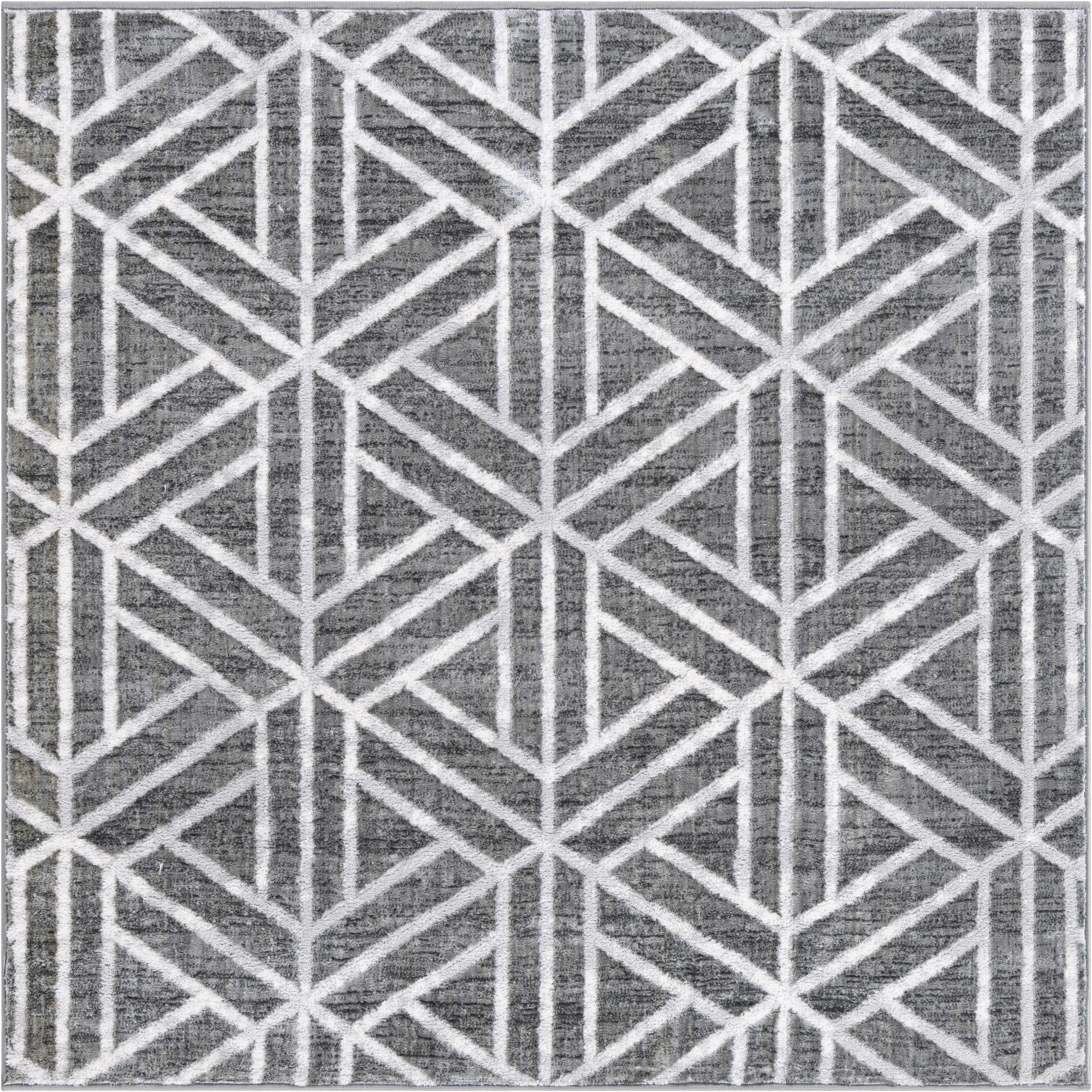 5' 3 x 5' 3 Lattice Trellis Square Rug