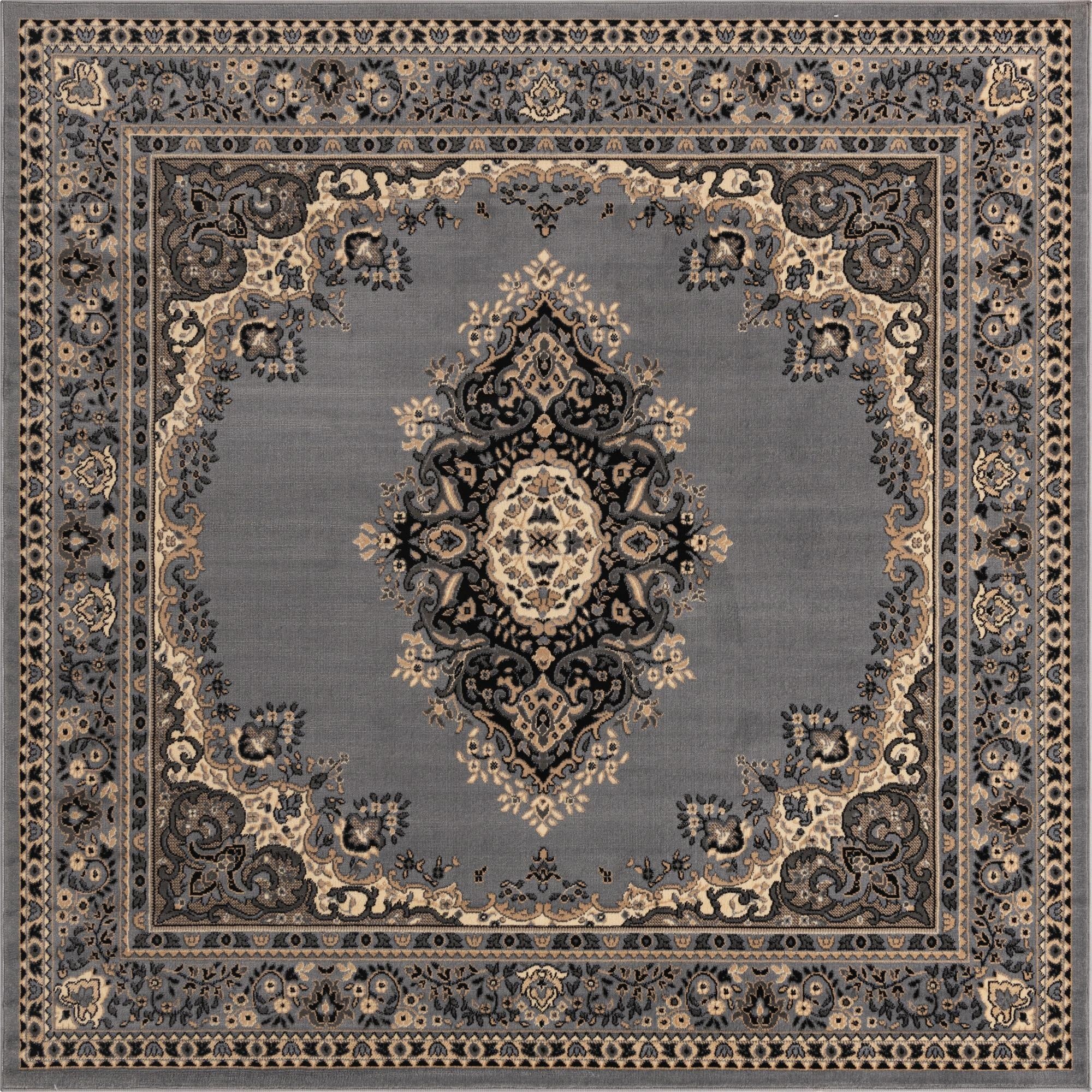 7' 10 x 7' 10 Mashad Design Square Rug