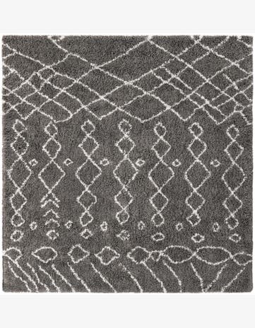 Gray Moroccan Shag Square Rug