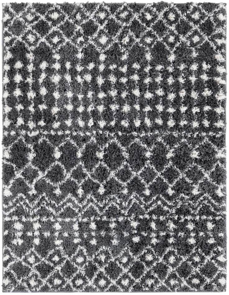 Detail image of 4' x 4' 9 Moroccan Trellis Shag Square Rug