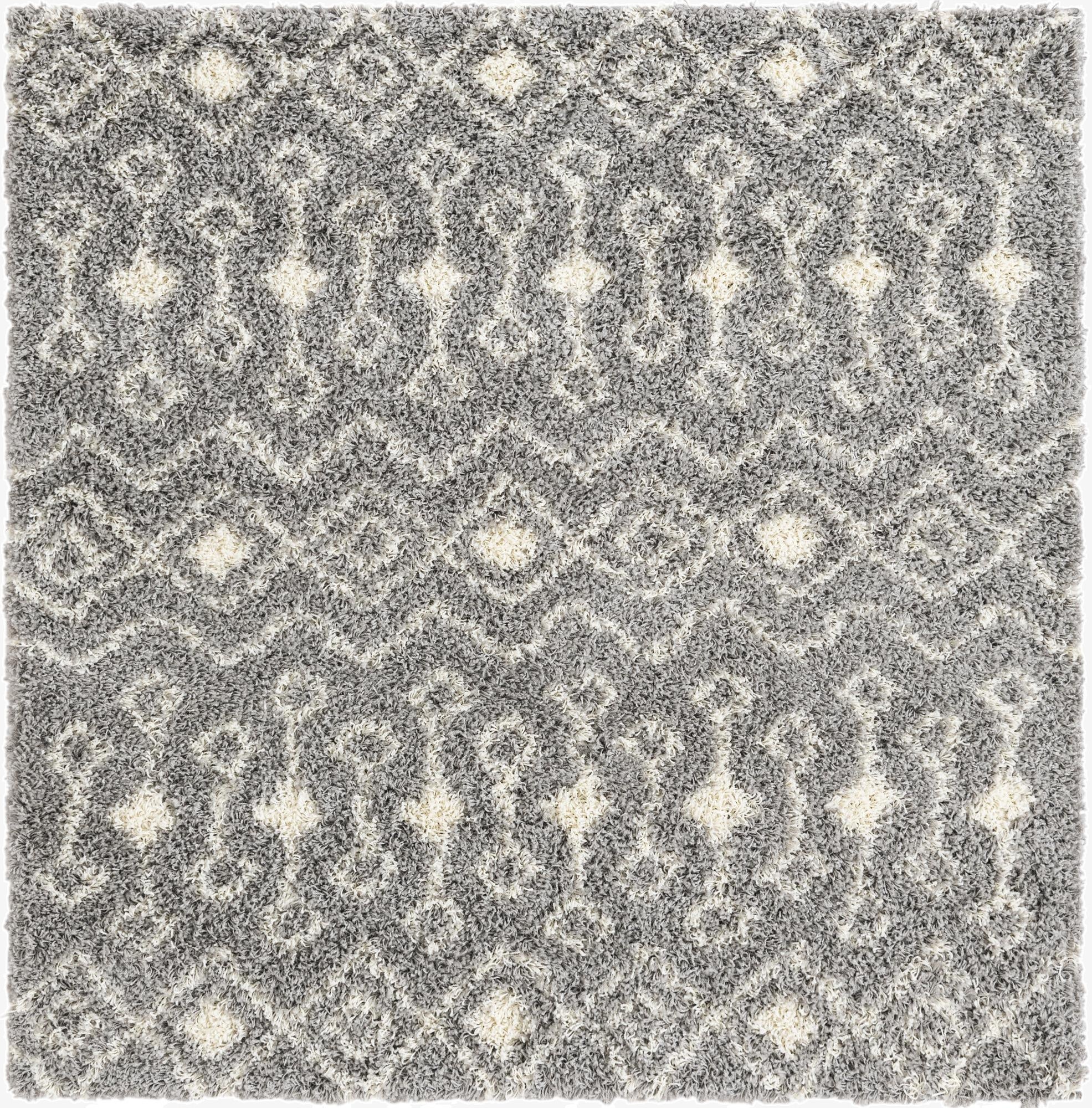 Primary image 185cm x 185cm Moroccan Trellis Shag Cuadrado Alfombra