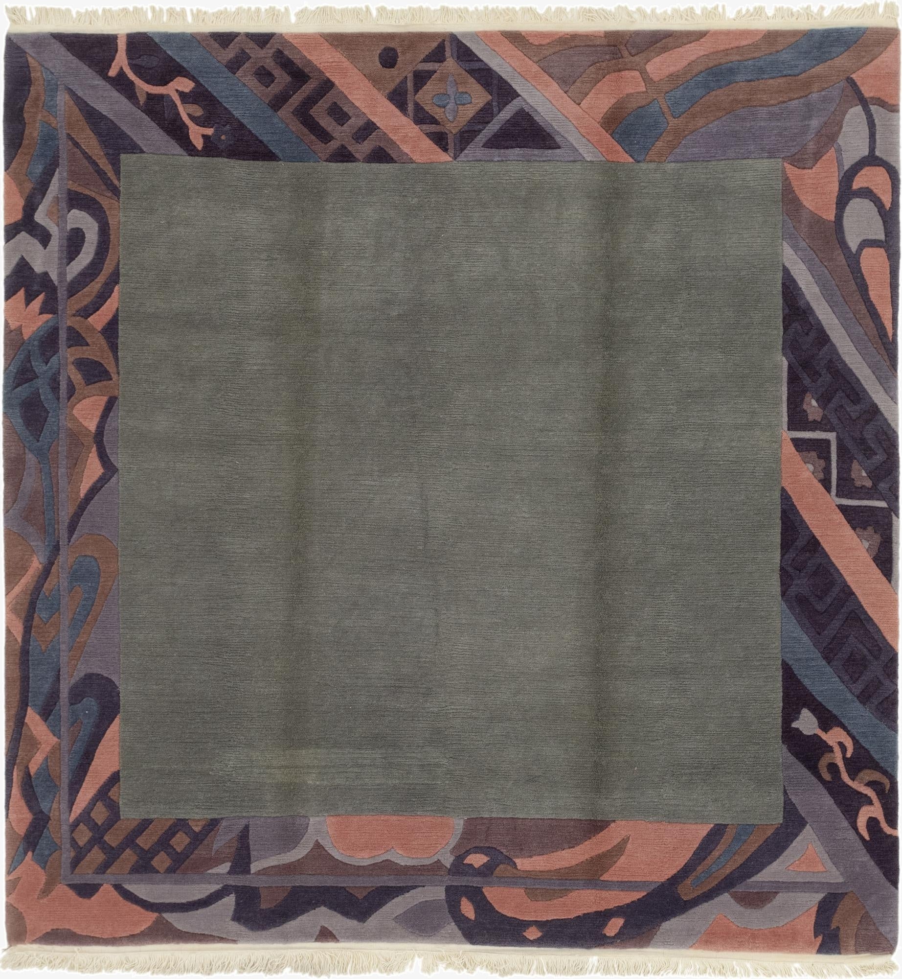 8' 2 x 8' 4  Hand Knotted Nepal Wool Square Rug