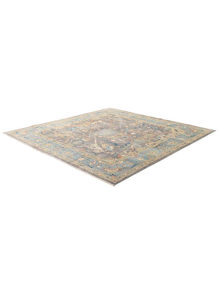 8' 2 x 8' 3 Hand Knotted Oushak Wool Square Rug