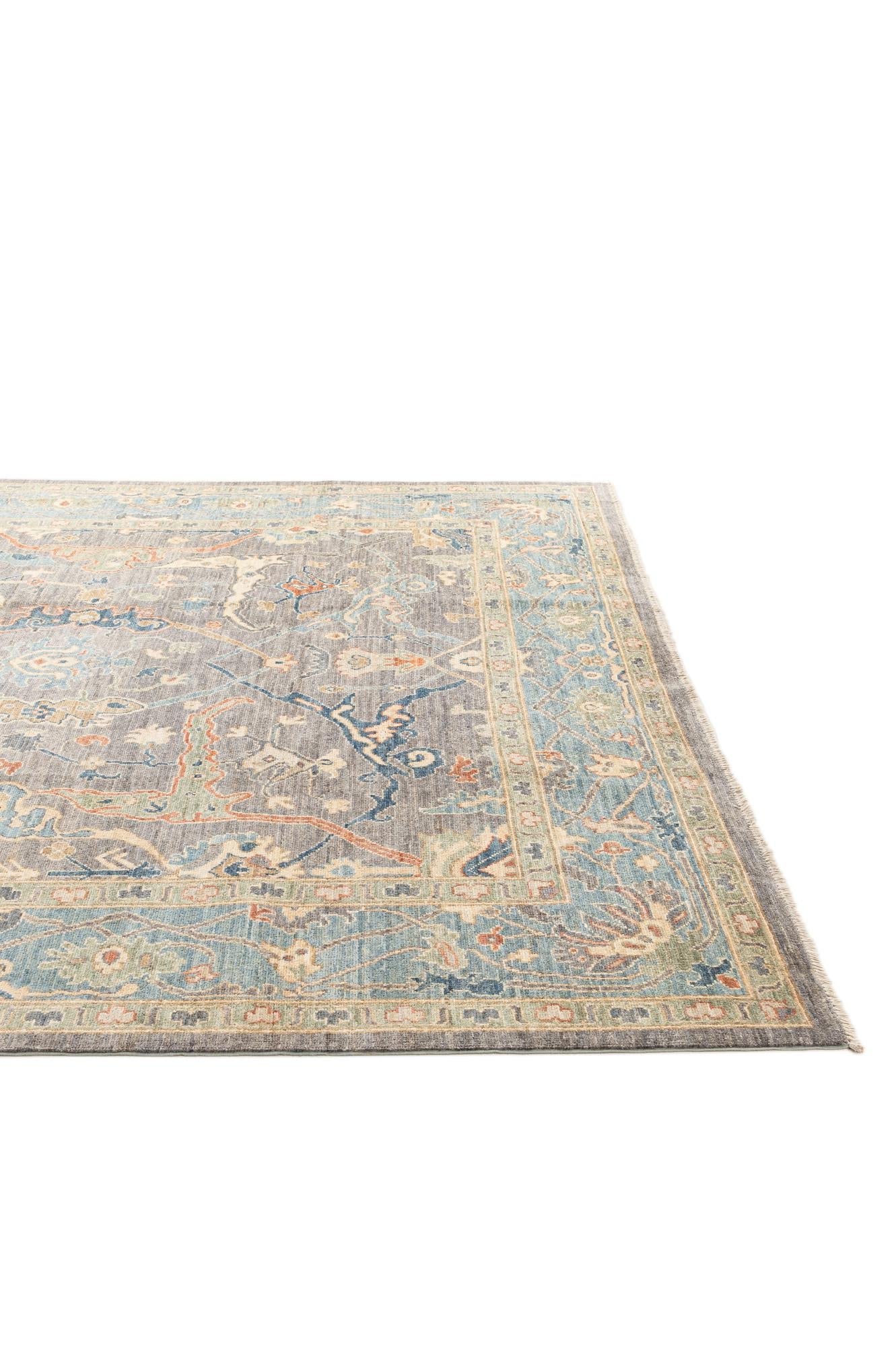 8' 2 x 8' 3 Hand Knotted Oushak Wool Square Rug