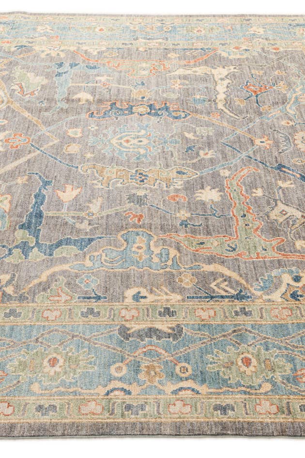 Detail image of 8' 2 x 8' 3 Hand Knotted Oushak Wool Square Rug