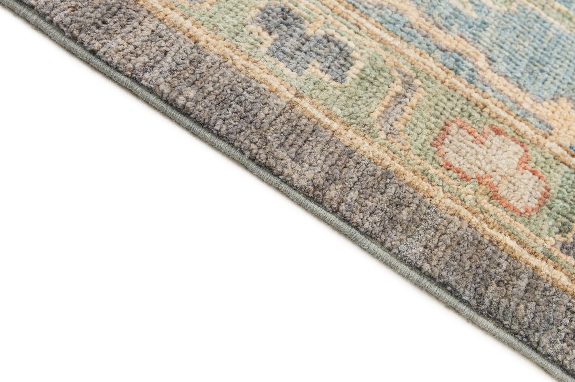 8' 2 x 8' 3 Hand Knotted Oushak Wool Square Rug